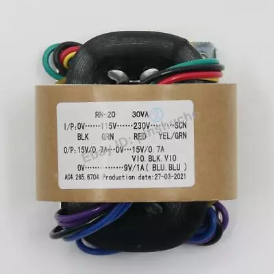 30W R Core Power Transformer 30VA 15V-0-15V 0-9V For Audio DAC Preamplifier New • $25