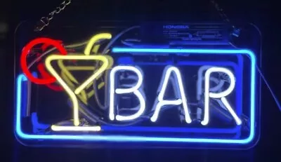 Bar Martini Glass Cherry 14 X7  Acrylic Neon Lamp Sign Light Beer Wall Decor Pub • $80.99