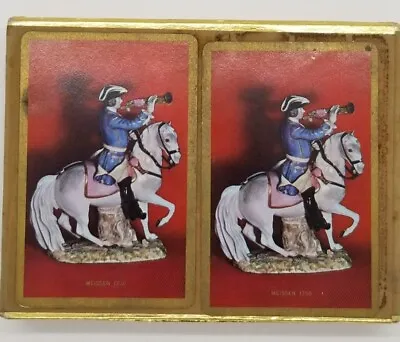 Vintage Canasta Playing Cards Of Meissen Porcelain Ornament Set Of 2 • $9.50