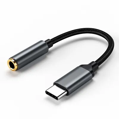 USB-C Type C To 3.5mm Aux Audio Jack DAC For Headphone Adapter Braided Cable AU • $6.99
