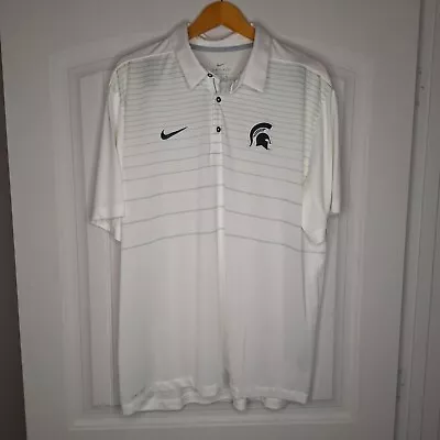 Michigan State Nike Polo Shirt Men's XXL Golf Stretch Performance Dri Fit • $16.79