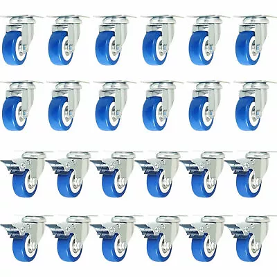 $35.99 • Buy 24 Pack Caster Swivel Plate With Brake Wheels 2  (12 W/ Brake And 12 No Brake)