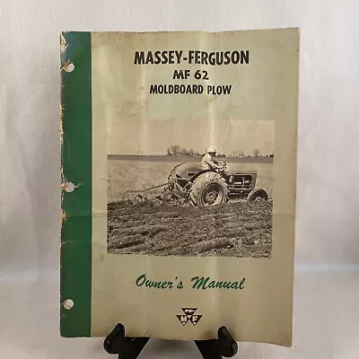 Antique Massey-Ferguson MF62 Moldboard Plow Owner’s Manual Book • $14.90