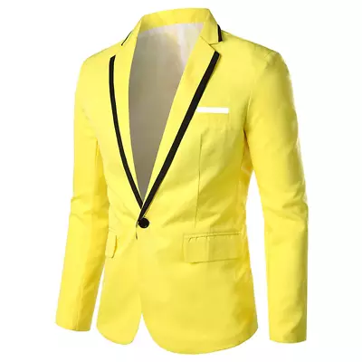 Blazer For Men Solid 2024 Casual Long-sleeved Slim Single-row One-button Small S • $33.09