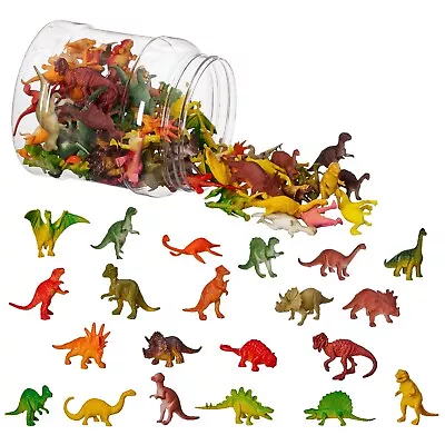 70 Pack Dinosaurs Plastic Animals Action Figures Kids Toys T Rex Dino Model Toys • £11.99