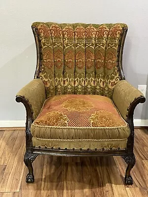 Jeff Zimmerman French Provincial Style Claw Foot Wingback Armchair • $1100