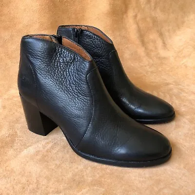 Frye Nora Zip Short Boot Black Leather Excellent • $64.99