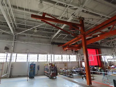 1 Ton Work Station I-Beam Swivel Jib Crane 2Hp Cable Hoist 15' Span 16' 9  HUB • $2499.99