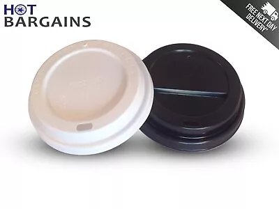 Coffee Paper Cup Lids 8oz / 12oz / 16oz Size Disposable Sip Through Lids For Cup • £10.44