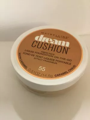 Maybelline New York Dream Cushion Fresh Face Liquid Foundation 55 Warm Caramel • $19.77