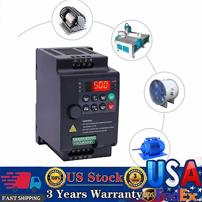 2 HP 3 Phase Motor Variable Frequency Drive VFD Speed Controller 220VAC 1.5KW 7A • $89.30