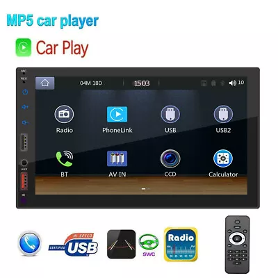 Double Din Car Stereo Bluetooth Head Unit For CarPlay Apple Android Touch Radio • $72.99