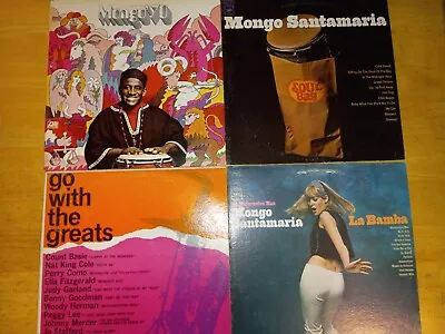 LOT OF 4 VINYL ALBUMS- MONGO SANTAMARIA X3 & GO WITH THE GREATS (12 ARTISTS) • $8