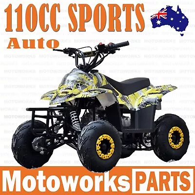 $949 • Buy MOTOWORKS 110CC Sports Auto ATV QUAD Dirt Bike Gokart 4 Wheeler Buggy Kids YELLO