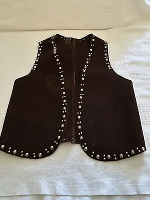 Vintage Western 1950s Children’s  Brown Suede Leather Cowboy Vest • $50