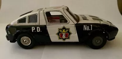 RARE / VINTAGE MERCEDES BENZ C111 Tin Toy Police Car Japan 1970 GREAT GRAPHICS! • $79.99