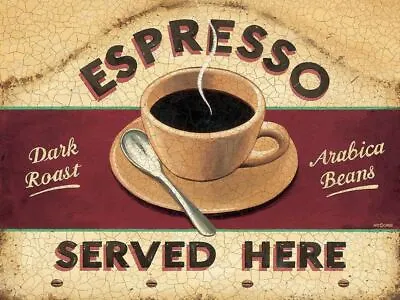 Vintage Retro Espresso Served Here METAL SIGN Wall Plaque Cafe Kitchen Gift Fun • £6.99