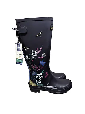 Joules Floral Print Rainboots Size 9 • $65