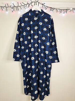 Marimekko X Uniqlo Women’s Blue Floral Print Long Shirt Dress XL UK 10 EU 38 NEW • $47.48