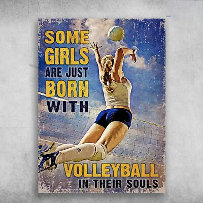 Volleyball Lover Volleyball Girl Some Girls Are Just Born With Volleyball ... • $18.92
