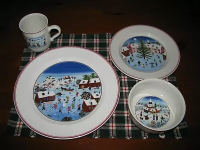 Vintage Villeroy And Boch Naif Christmas Four (4) Piece Plate Setting  • $49.99