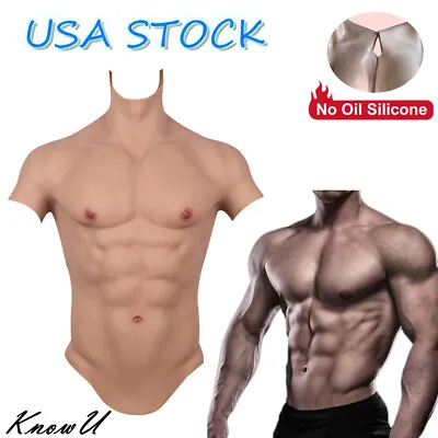 KnowU Muscle Body Suit Breastplate Silicone Male Fake Chest Cosplay Crossdress • $126.90