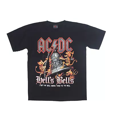 Vintage SP CLOTHING ACDC Hell's Bells Band USA T-Shirt 90s Short Sleeve Mens L • £24.99