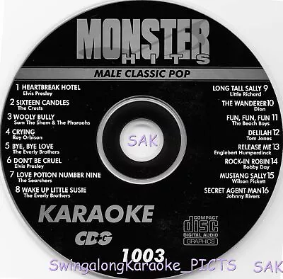 Karaoke CD+G Oldies Male Pop MONSTER HITS #1003 The Everly BrothersElvisNEW  • $7.99