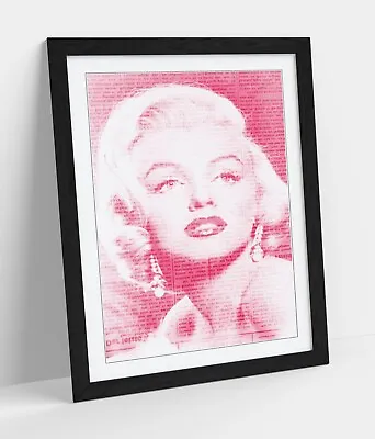 £37.99 • Buy Marilyn Monroe Pink Newspaper Portrait -framed Art Picture Paper Print