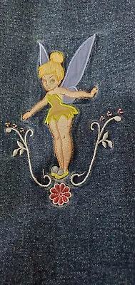 DISNEY Denim Jean Jacket Embroidered Tinker Bell On Back 3X   • $23.99