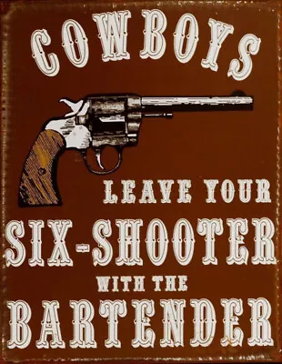 £4.99 • Buy Vintage Retro Cowboys Bartender Country Fun Quote Kitchen Office Wall Metal SIGN