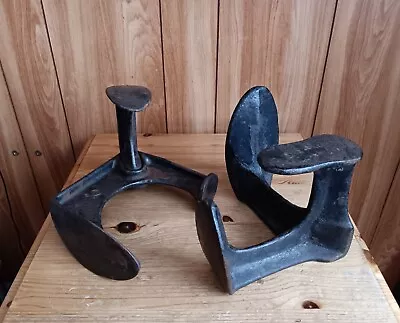 A Pair Of Antique Cast Iron Cobblers Shoe Last Repair Anvils • £30