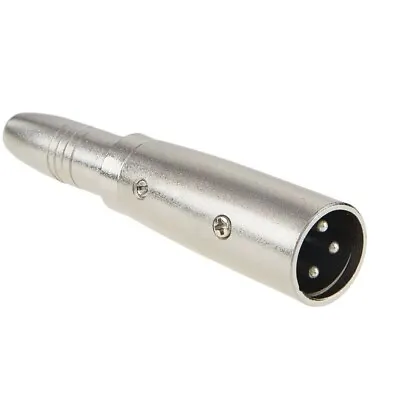 XLR 3 Pin Male Plug  To 6.3mm 1/4 Inch Female Stereo Jack Adaptor • £4.26