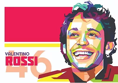 Home Wall Art Print Poster - Pop Art - Fan Art - VALENTINO ROSSI -A4A3A2A1A0 • £5.99