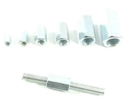 M14x2 ALLTHREAD THREADED ROD BAR STUD HEXAGON CONNECTING NUTS ZINC PLATEDX2PC • £4.99