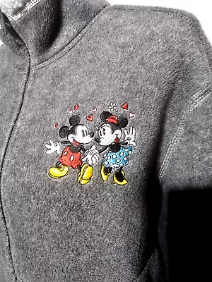 Walt Disney World Womens Jacket Mickey Mouse Minnie Mouse Full Front Zip Fleece • $21