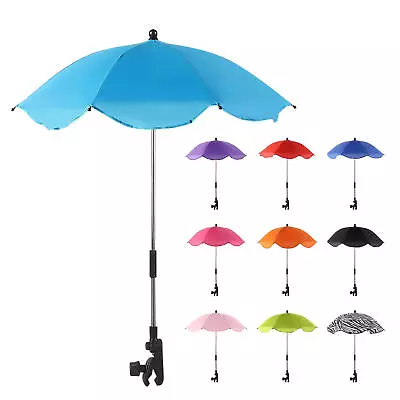 1pcs Baby Umbrella Stroller Parasol With Clamp Adjustable 8 Bone Silver Gum • $26.21