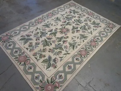 Pretty European Style Kashmir Needlepoint Rug (  5ft.11  X 3ft.11  ) • £135