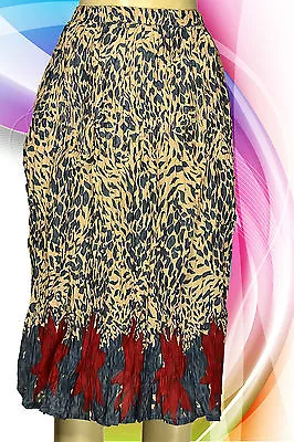 Ladies 100% Cotton CRINKLE Skirt Indian Hippie Rock RETRO Multi-Color Animal Pri • $14.99