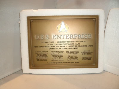£24.99 • Buy Star Trek Star Ships Collection Dedication Plaque Uss Enterprise D