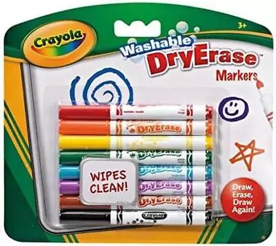 CRAYOLA Washable Dry Erase Markers Assorted Colours Pack Of 8 • £5.99