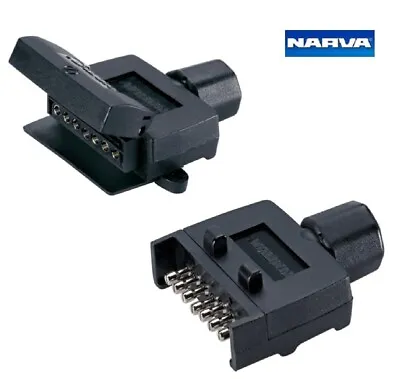 Narva 7 Pin Flat Trailer Male Plug & Female Socket Pair Quickfit Threaded End • $41