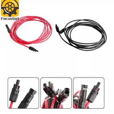2/5/10/20M 4/6mm² Black+Red Solar Panel Extension Cable Wire+M4 Connector AU • $41.99