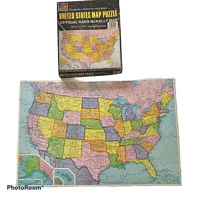 Vintage Rand McNally United States 63 Piece Jigsaw Puzzle Milton Bradley  • $8.46