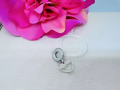 Genuine PANDORA Mother ONLY Always In My Heart Dangle Charm 792072EN40 SILVER • $19