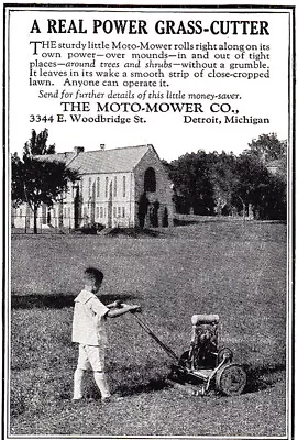 1924 Moto Mower: A Real Power Grass Cutter Vintage Print Ad • $6.75