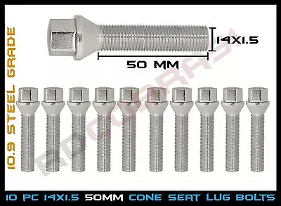 50 MM Ext. Shank M14x1.5 Conical Seat Lug Bolts  - Audi VolksWagen Mercedes Benz • $32.71