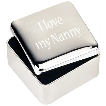 Silver JEWELLERY TRINKET BOX GIFT I Love My Nanny • £12.49