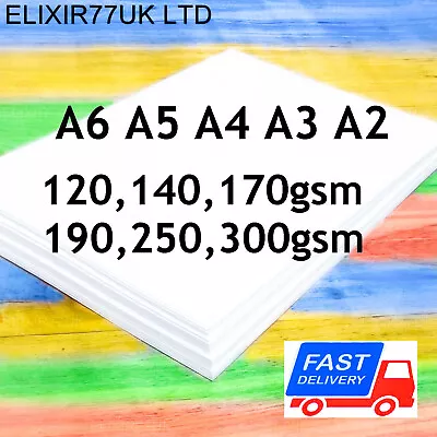 £4.79 • Buy A2 A3 A4 A5 A6 WHITE CARD MAKING STOCK BLANK PAPER CRAFT DECOUPAGE 250gsm 300gsm