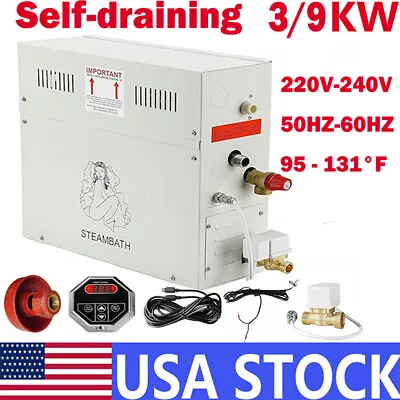 3/9KW Self-Draining Steam Bath Generator With Waterproof Programmable Controls • $238.98